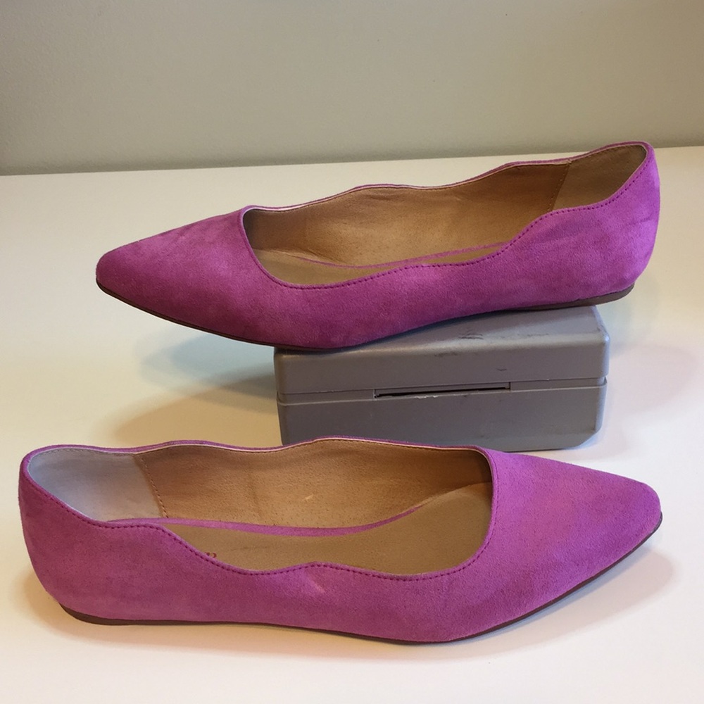 JustFab Magenta Pointed Toe Flats
